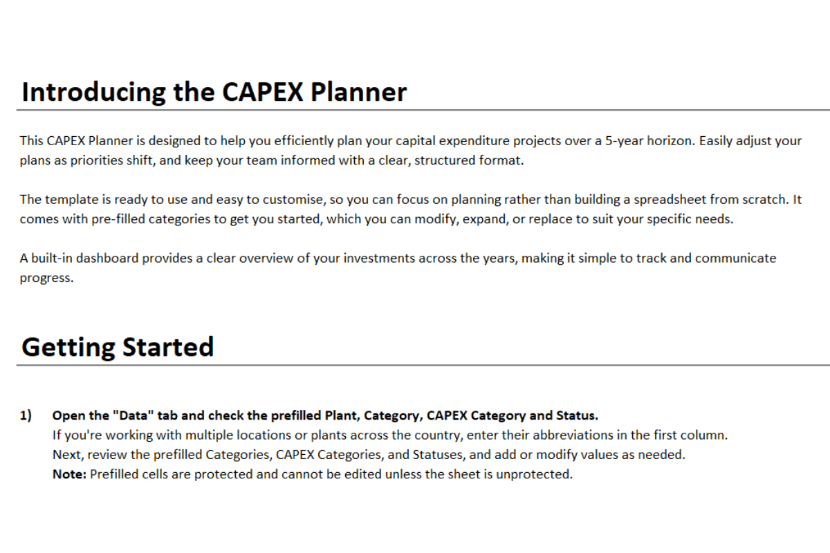 Introducing the CAPEX Planner
